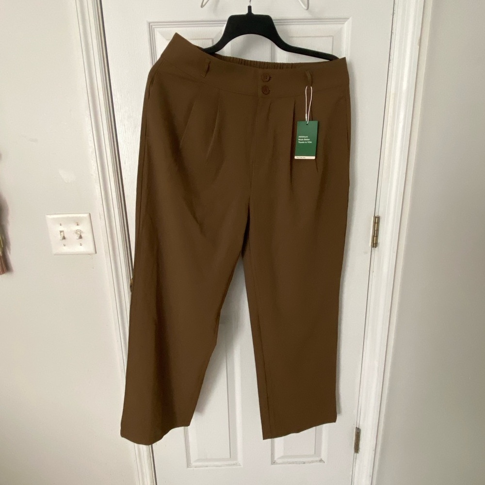 HALARA Brown Cropped Tailored Trousers